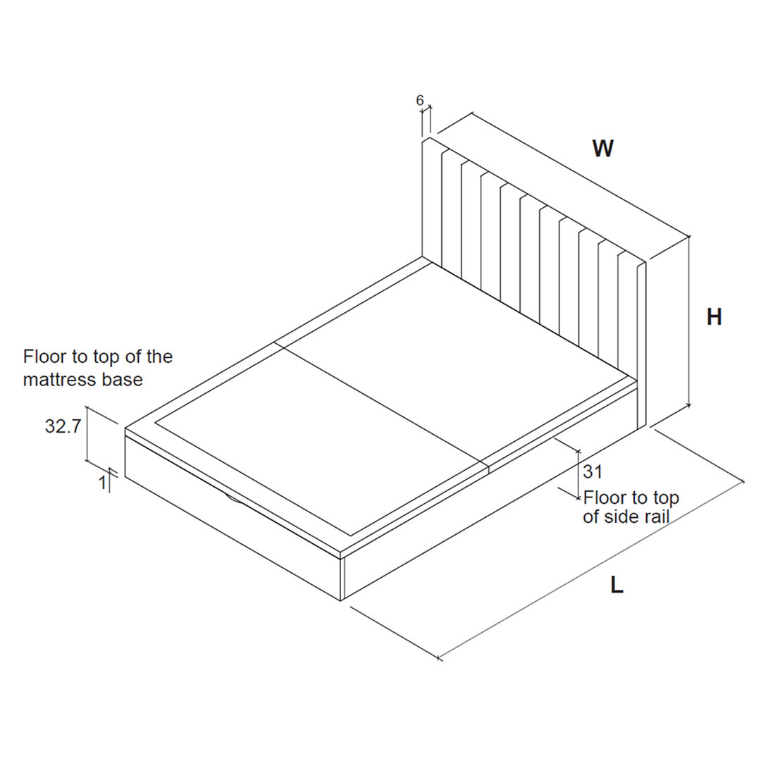 Onelife Off White Upholstered Ottoman Bed Frame
