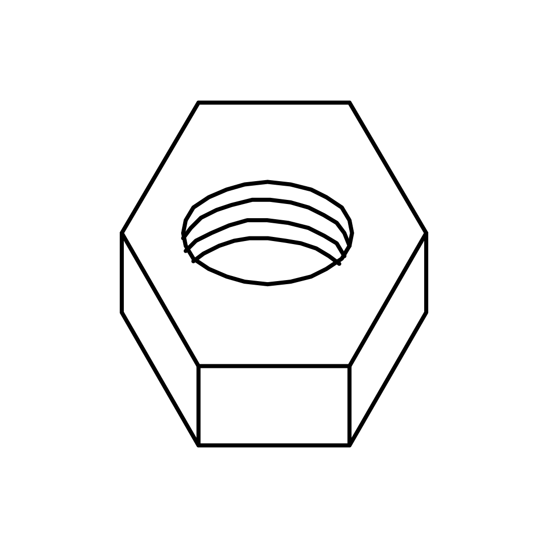 J - M8 Hex Nut (Black)