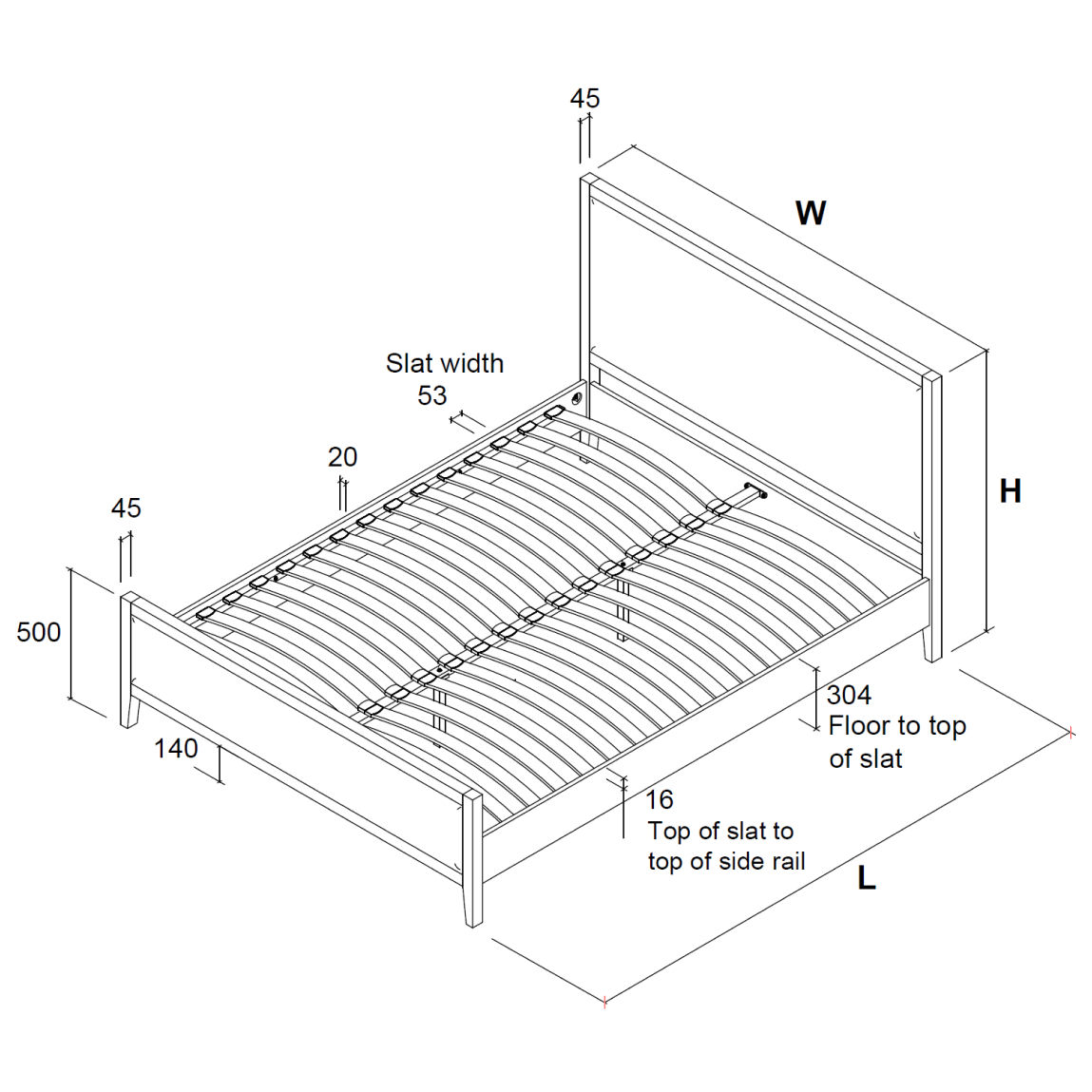 Fontainebleau Oak Bed Frame
