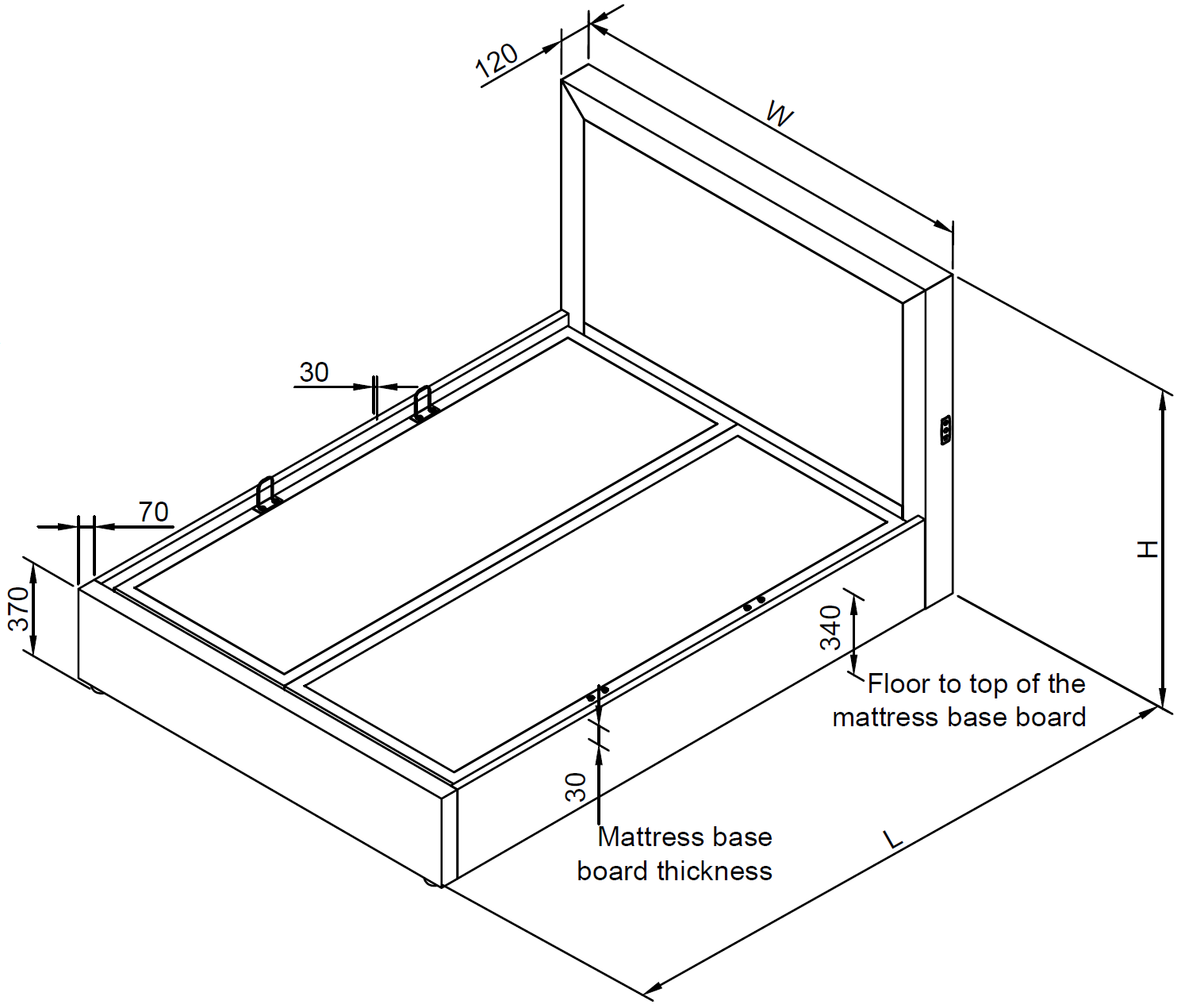 Lifttech Electric Ottoman Bed