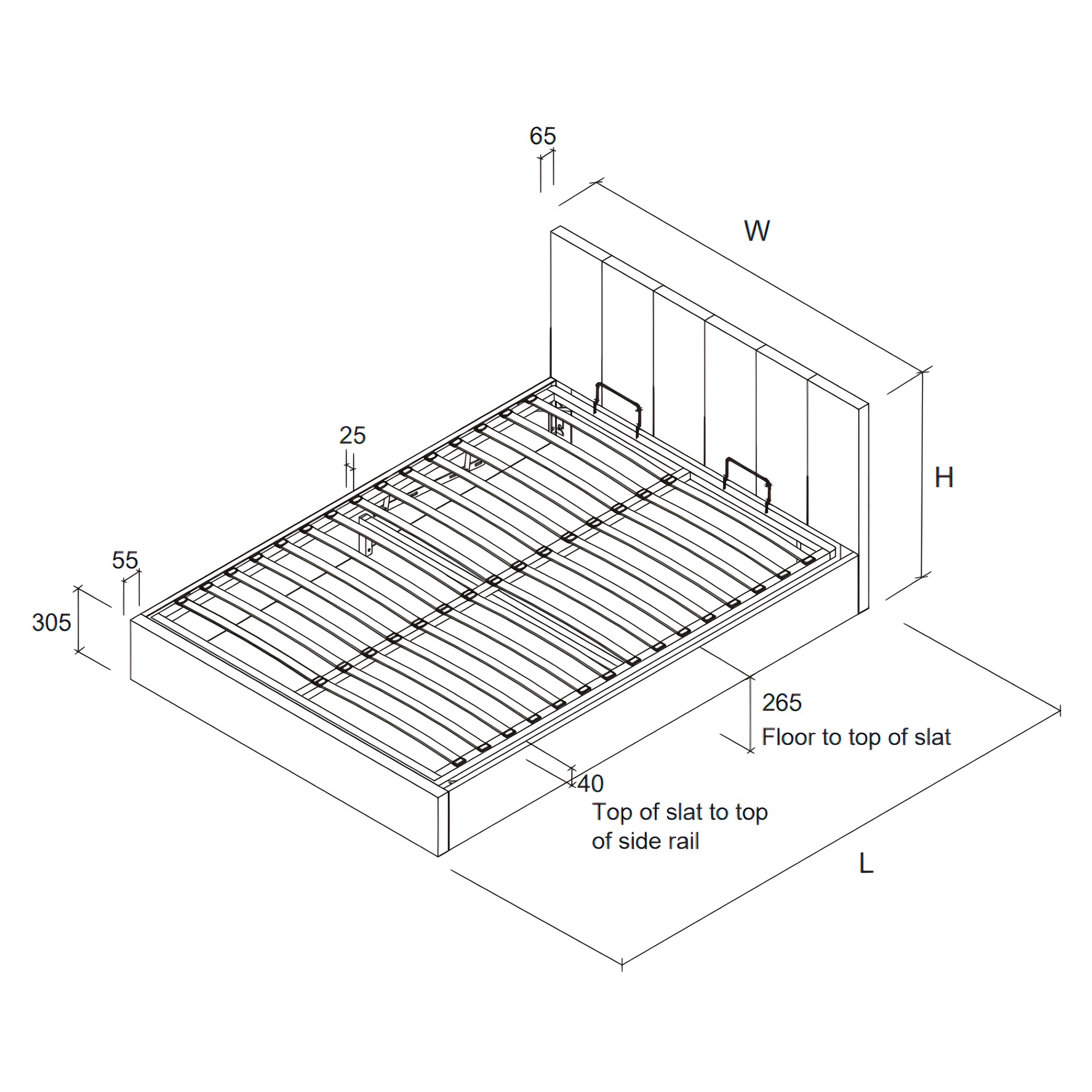 Valencia Upholstered Ottoman Bed Frame
