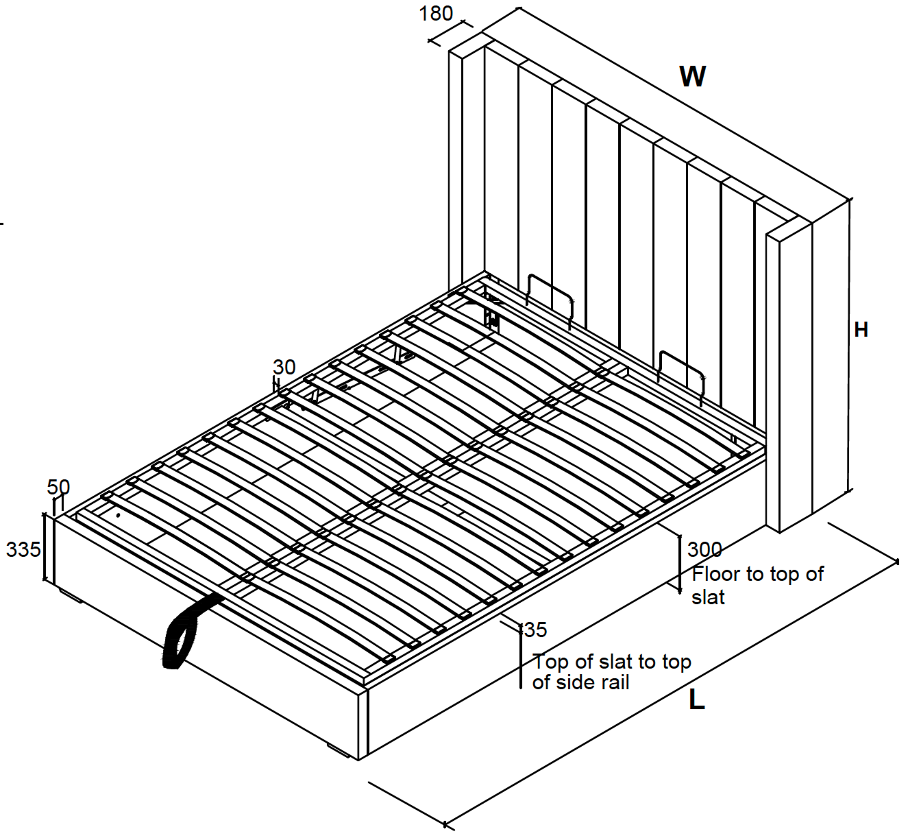 Maya Winged Ottoman Bed Frame
