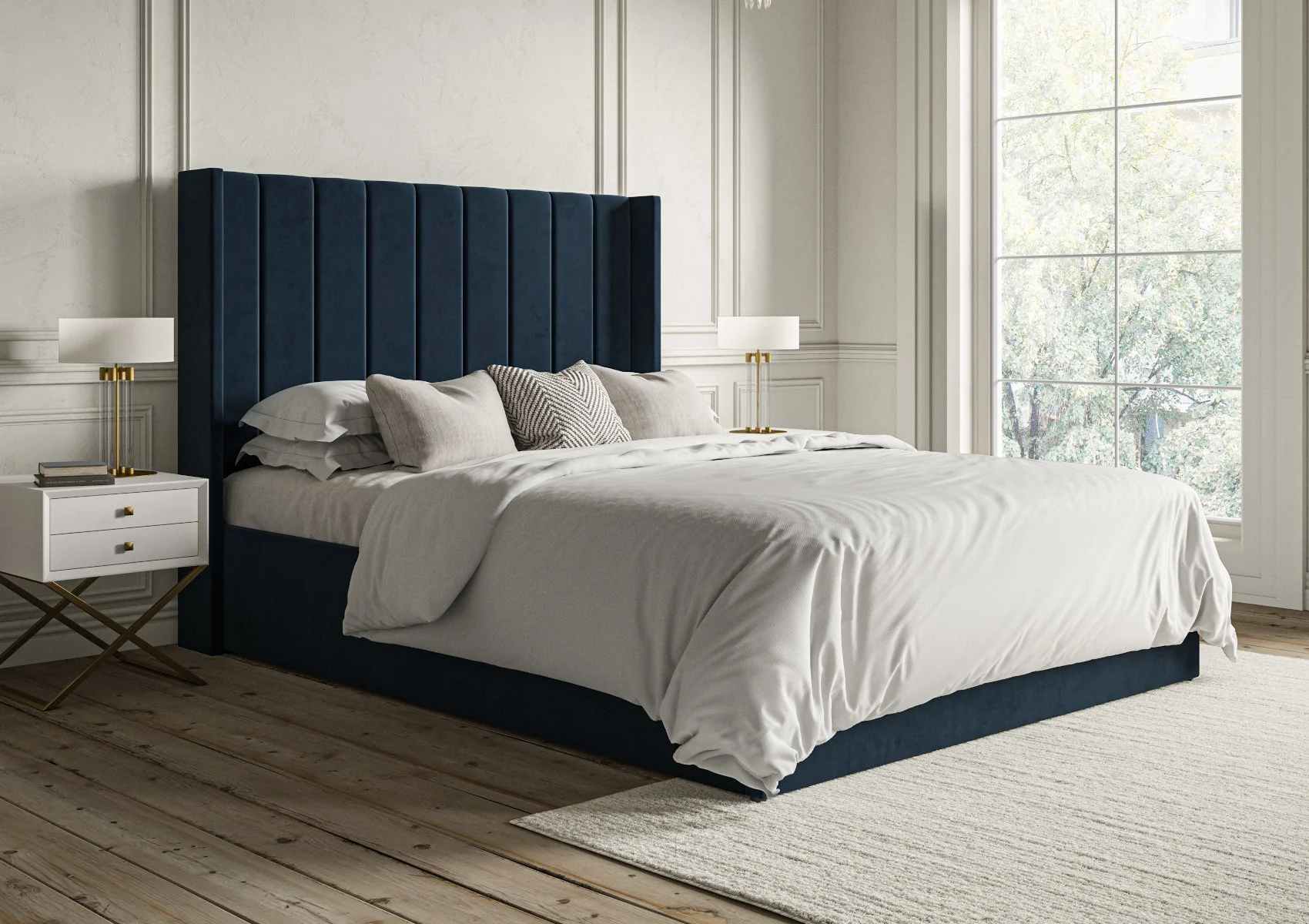 Upholstered Ottoman Winged Bed Frame