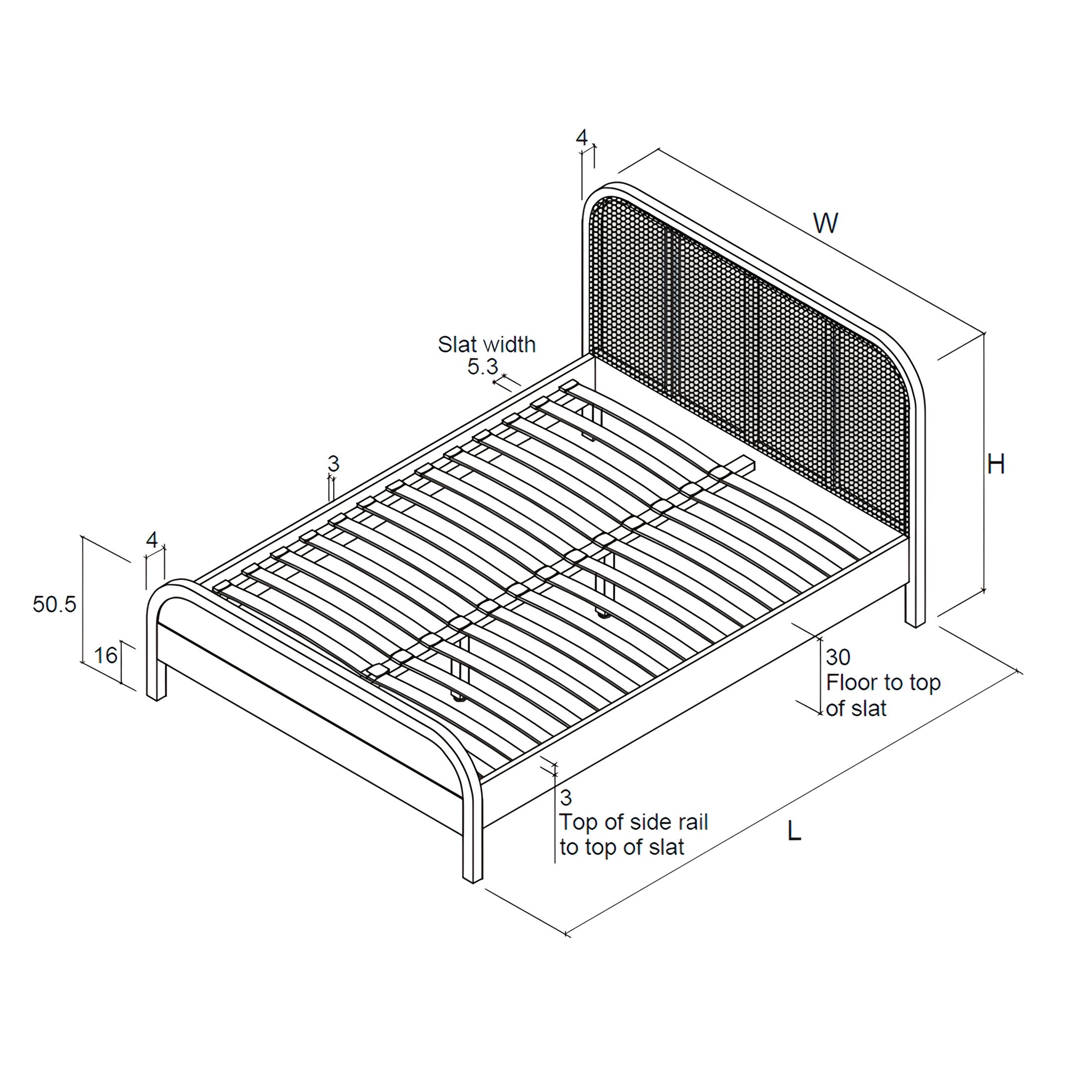Annecy Rattan HFE Wooden Bed Frame