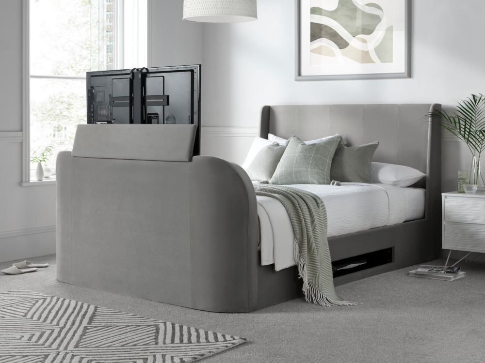 Vancouver Winged Upholstered Ottoman TV Bed 