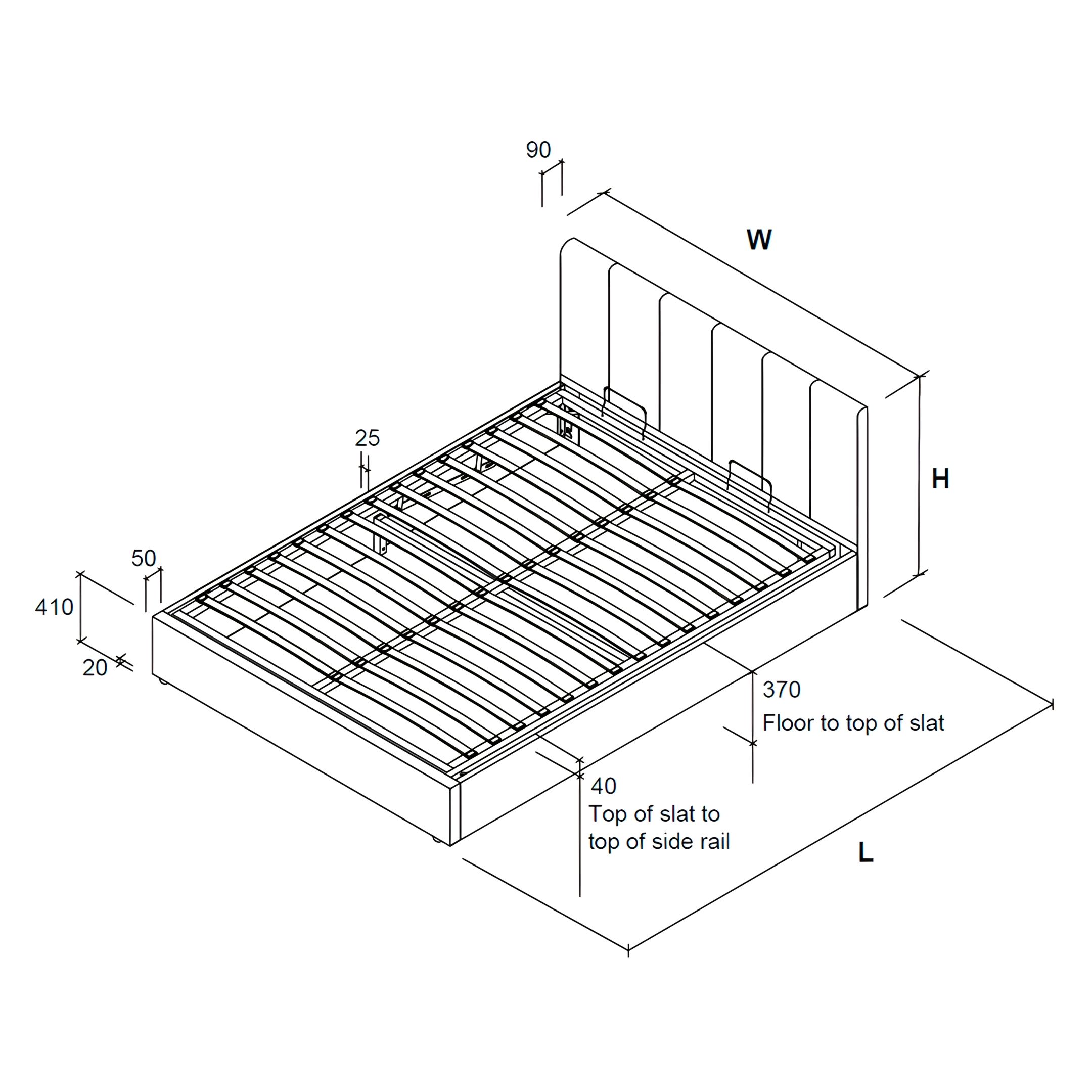 Linea Upholstered Ottoman Bed Frame