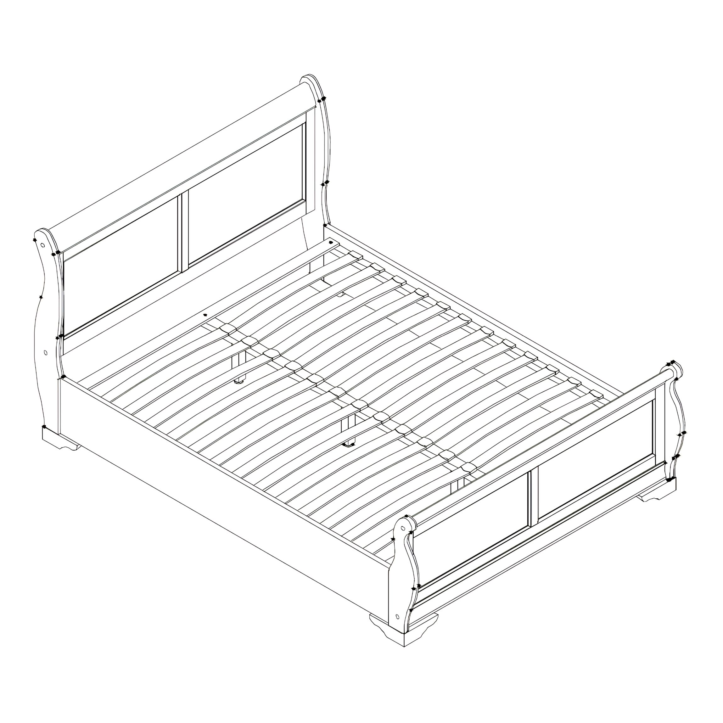 Toulon Wooden Sleigh Bed Double and King Bed