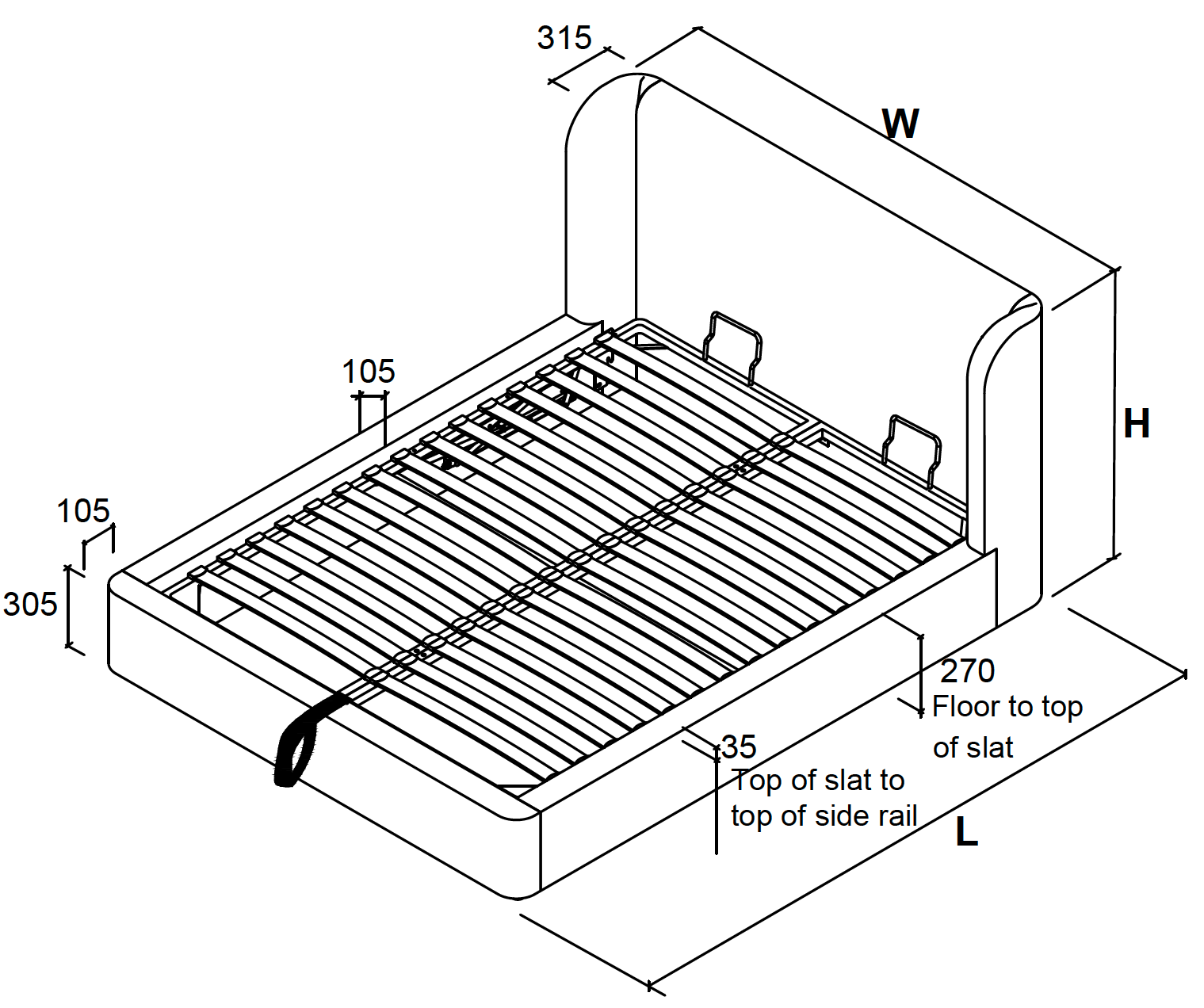 Orsella Ottoman Bed Frame