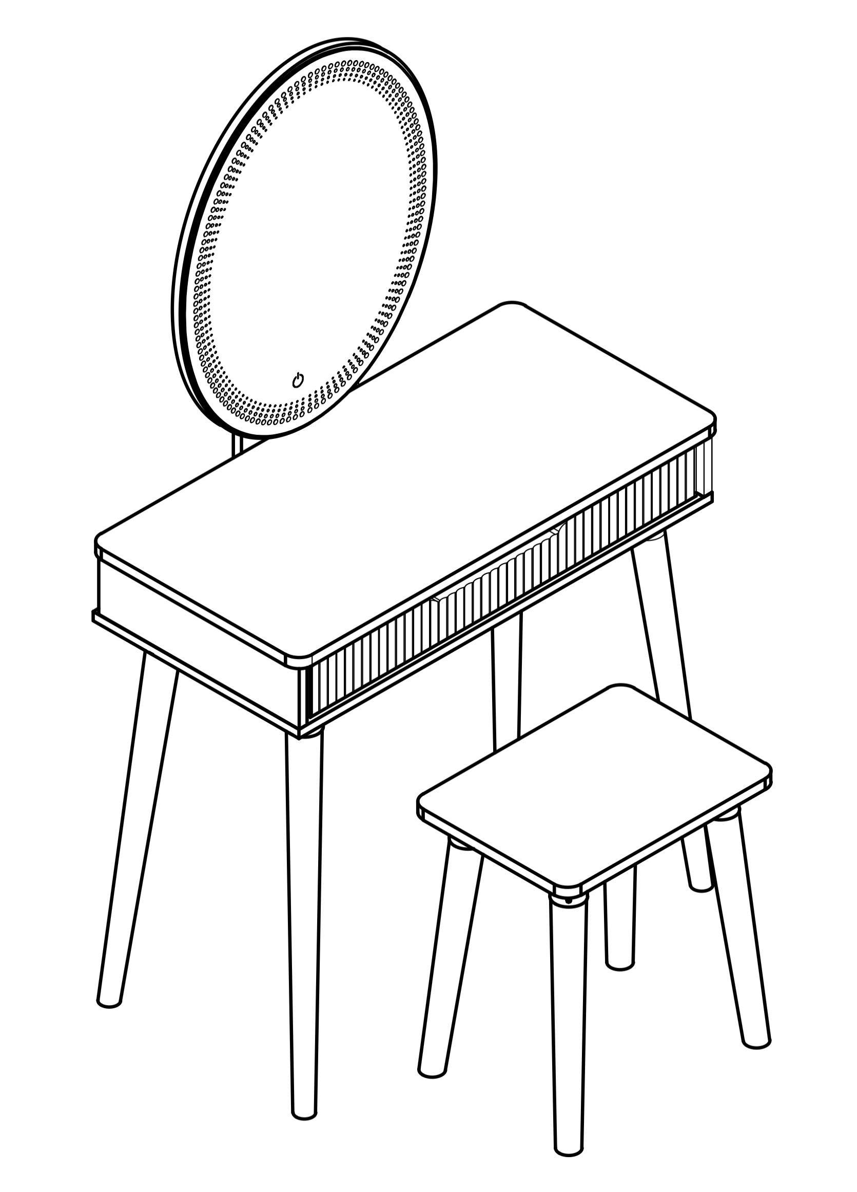 Oslo 1 Drawer Dressing Table