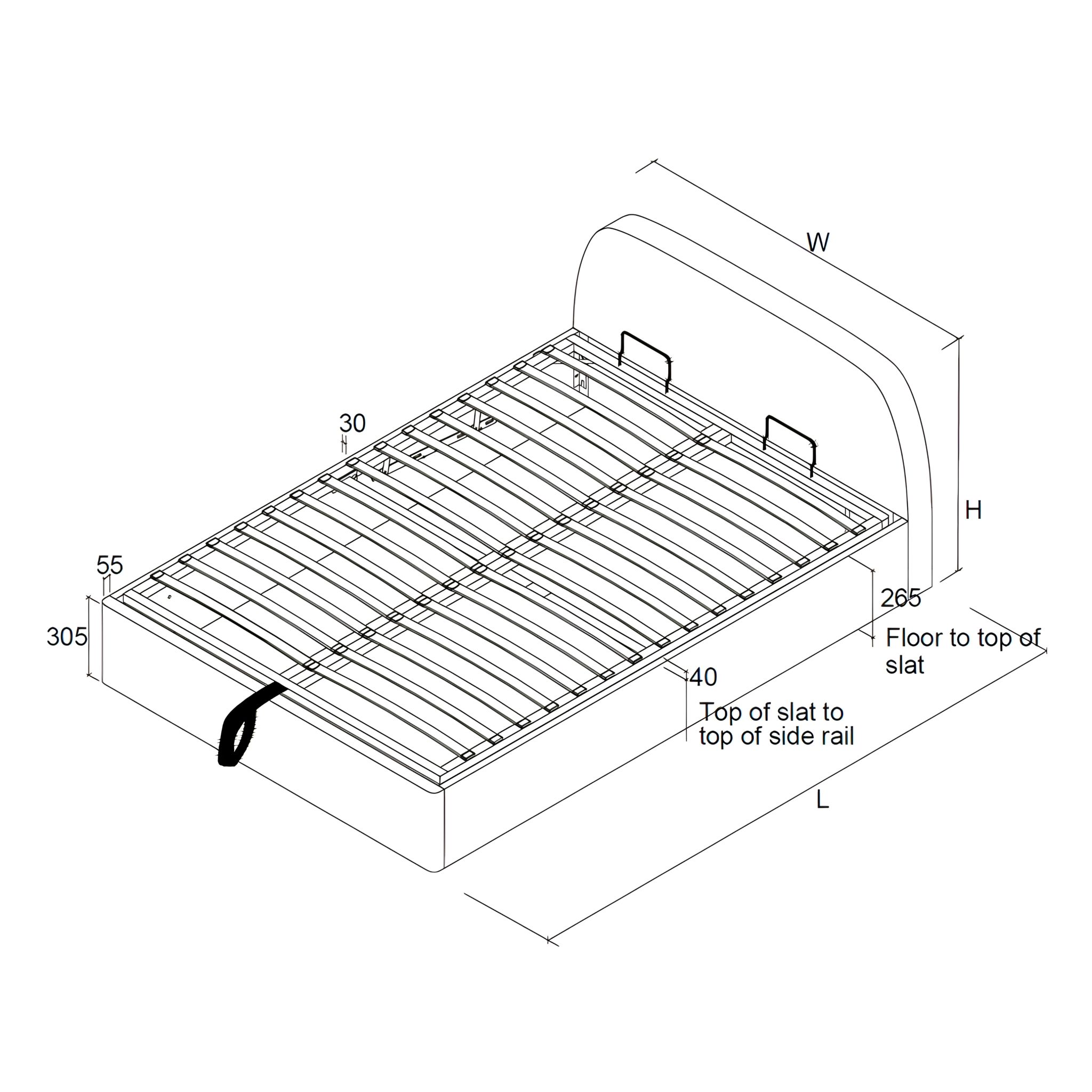Lucia Off White Ottoman Bed Frame
