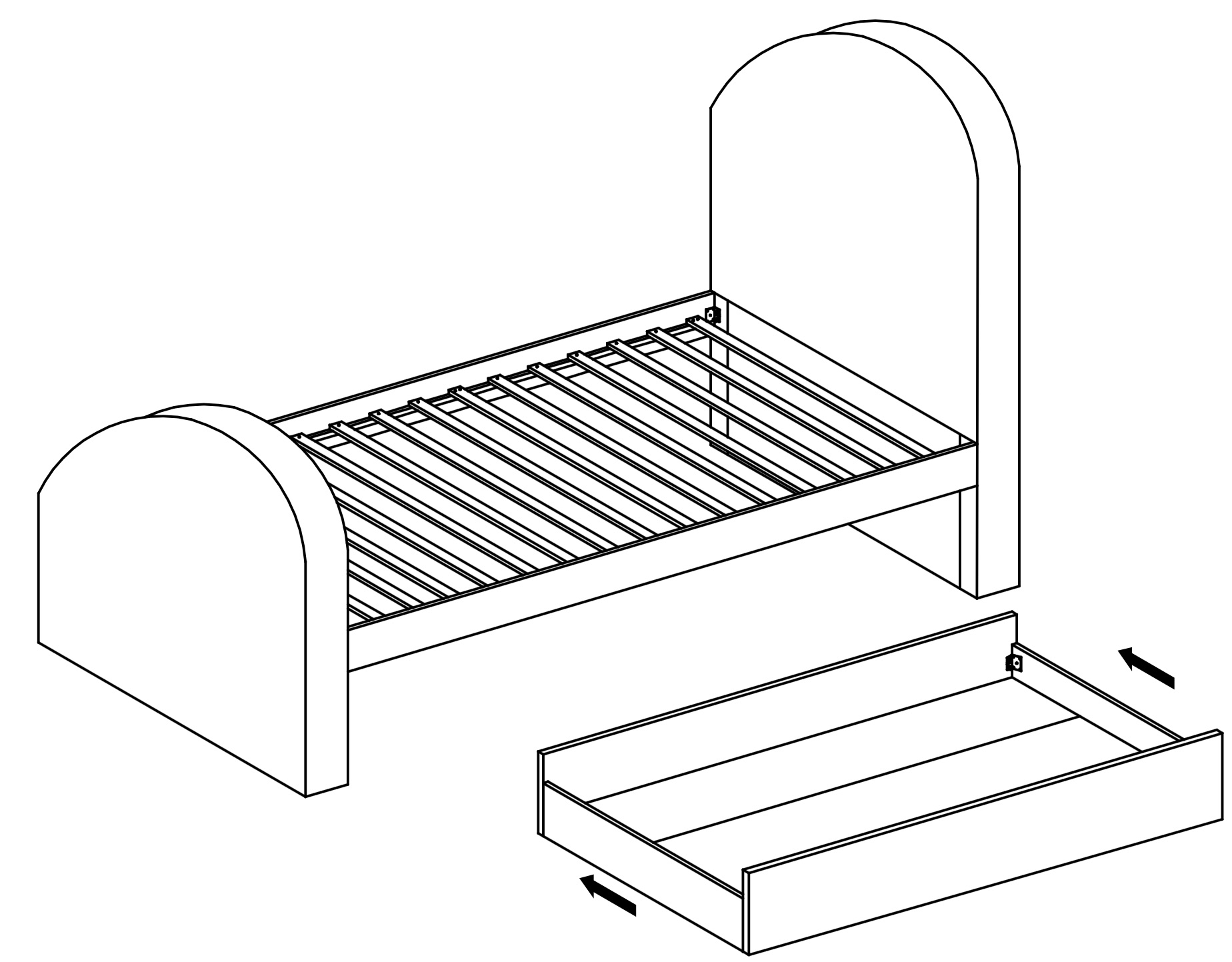 Lunar Upholstered Trundle Guest Bed