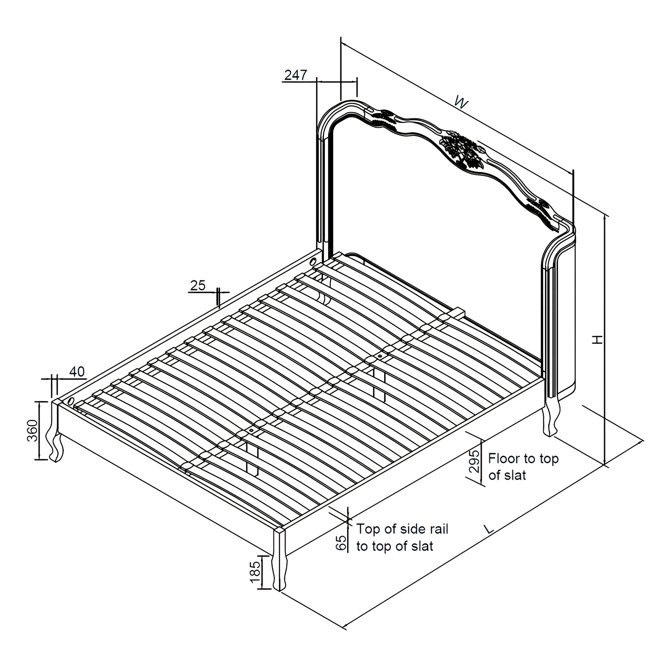 Versailles Winged Upholstered Bed Frame